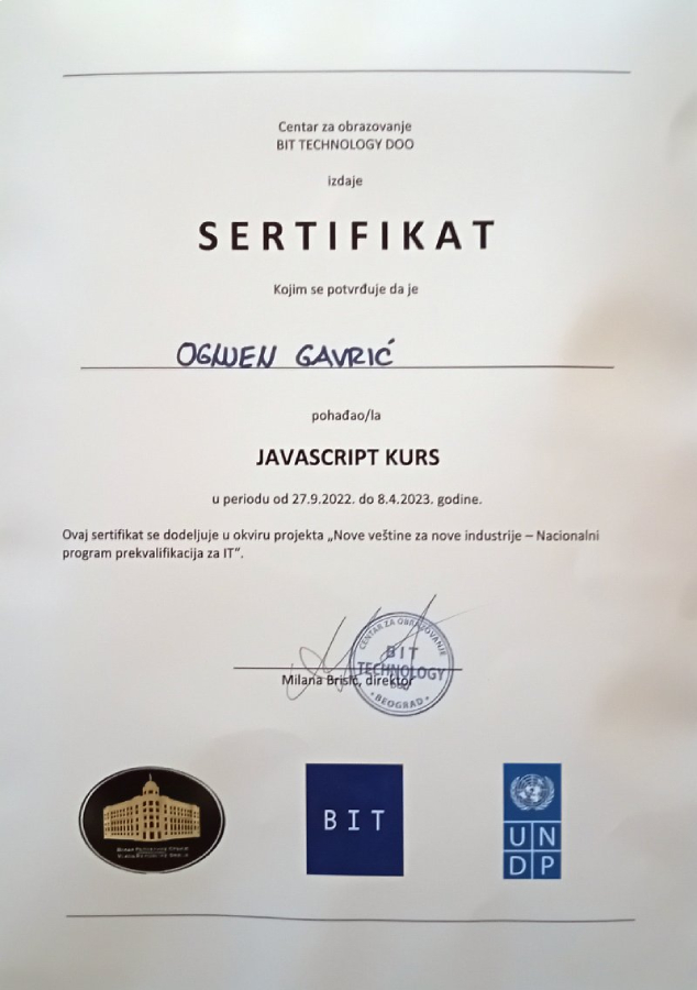 certificate